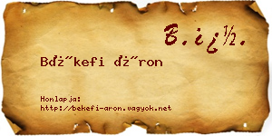 Békefi Áron névjegykártya
