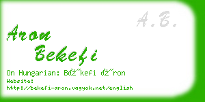 aron bekefi business card